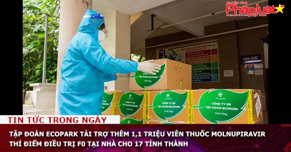 Tập đoàn Ecopark tài trợ thêm 1,1 triệu viên thuốc Molnupiravir thí điểm điều trị F0 tại nhà cho 17 tỉnh thành