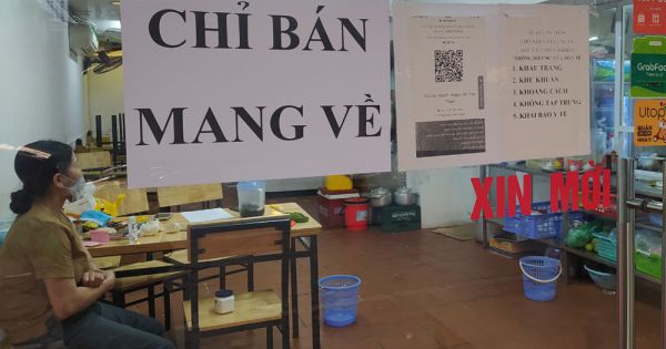 Hà Nội đồng loạt treo biển “chỉ bán mang về” để phòng chống dịch COVID-19