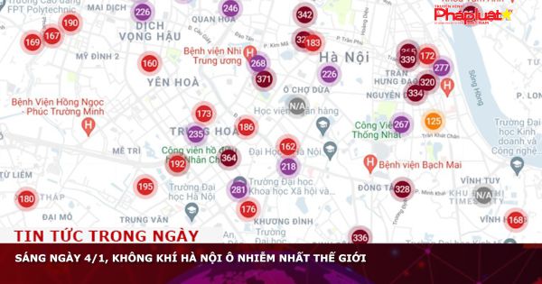 Sáng ngày 4/1, không khí Hà Nội ô nhiễm nhất thế giới