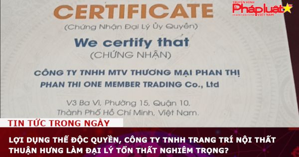 Lợi dụng thế độc quyền, công ty TNHH trang trí nội thất Thuận Hưng làm đại lý tổn thất nghiêm trọng?