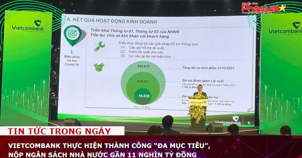 Vietcombank thực hiện thành công “đa mục tiêu”, nộp ngân sách nhà nước gần 11 nghìn tỷ đồng