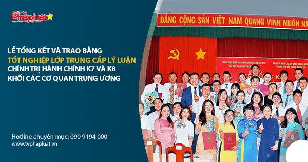 98 học viên tốt nghiệp Lớp Trung cấp Lý luận Chính trị Hành chính Khoá K7- K8 Khối Các Cơ quan Trung ương năm học 2020-2021