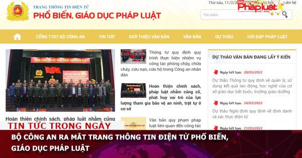 Bộ Công an ra mắt Trang Thông tin điện tử phổ biến, giáo dục pháp luật