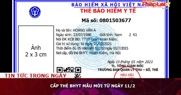 Cấp thẻ BHYT mẫu mới từ ngày 11/2