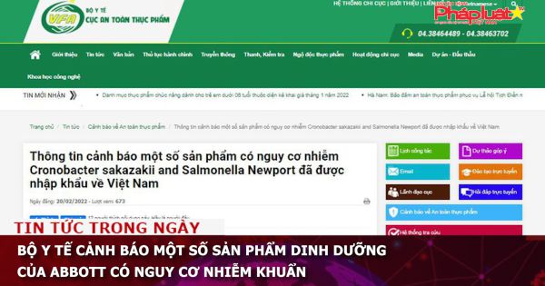 Bộ Y tế cảnh báo một số sản phẩm dinh dưỡng của Abbott có nguy cơ nhiễm khuẩn