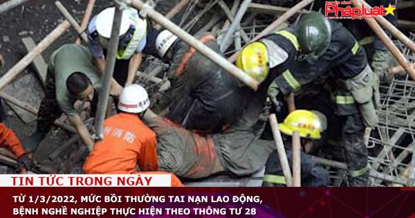 Từ 1/3/2022, mức bồi thường tai nạn lao động, bệnh nghề nghiệp thực hiện theo Thông tư 28