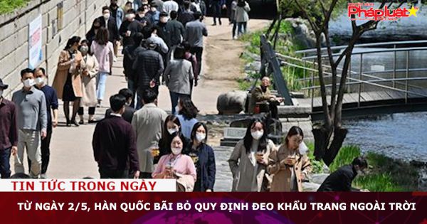 Từ ngày 2/5, Hàn Quốc bãi bỏ quy định đeo khẩu trang ngoài trời