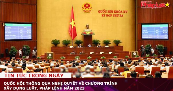 Quốc hội thông qua Nghị quyết về Chương trình xây dựng luật, pháp lệnh năm 2023