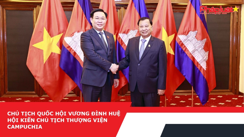 Chủ tịch Quốc hội Vương Đình Huệ hội kiến Chủ tịch Thượng viện Campuchia