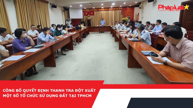 Công bố quyết định thanh tra đột xuất một số tổ chức sử dụng đất tại TPHCM