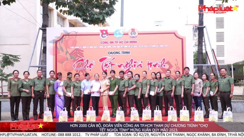 Hơn 2000 cán bộ, đoàn viên Công an TP.HCM tham dự chương trình “Chợ tết nghĩa tình” mừng Xuân Qúy Mão 2023