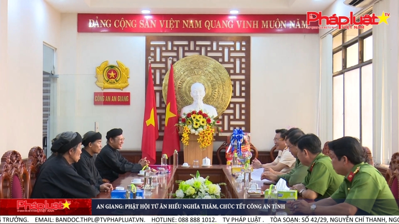 An Giang: Phật hội Tứ Ân Hiếu Nghĩa thăm, chúc tết Công an tỉnh