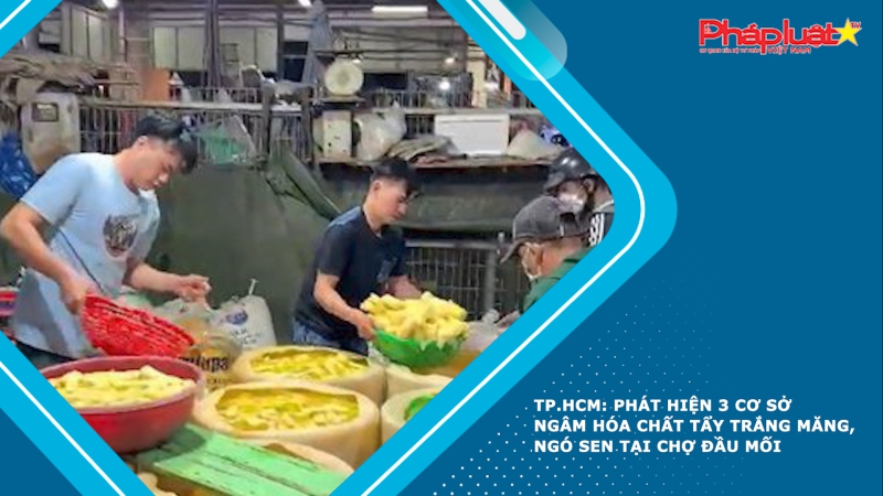 TP.HCM: Phát hiện 3 cơ sở ngâm hóa chất tẩy trắng măng, ngó sen tại chợ đầu mối
