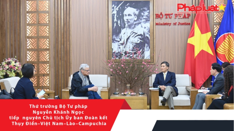 Thứ trưởng Bộ Tư pháp Nguyễn Khánh Ngọc tiếp nguyên Chủ tịch Ủy ban Đoàn kết Thụy Điển–Việt Nam–Lào–Campuchia