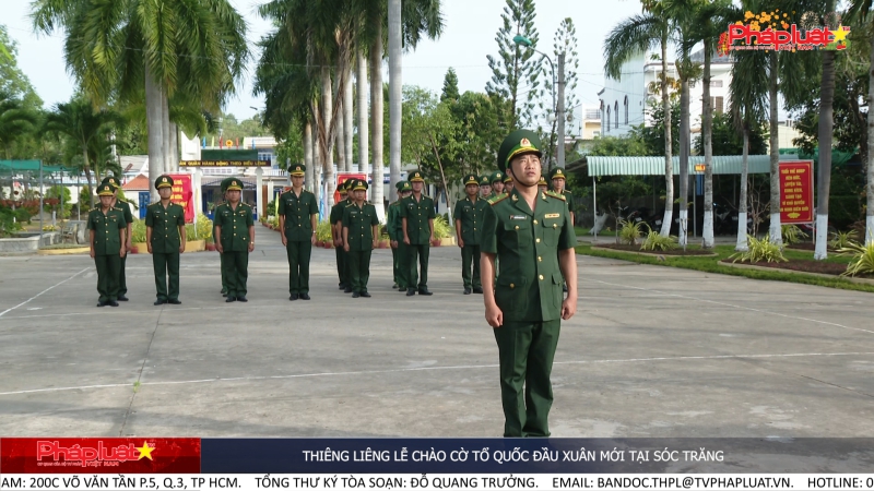 Thiêng liêng Lễ chào cờ Tổ quốc đầu Xuân mới tại Sóc Trăng