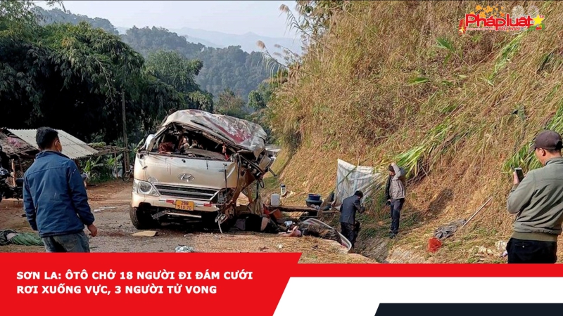 Sơn La: Ôtô chở 18 người đi đám cưới rơi xuống vực, 3 người tử vong