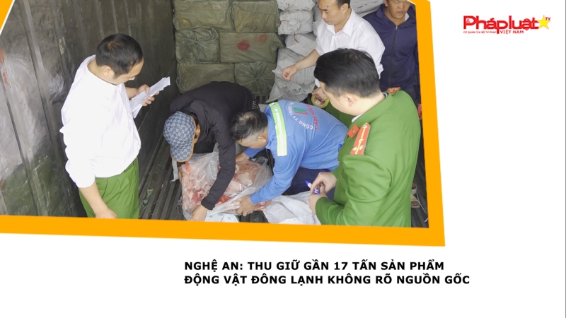 Nghệ An: Thu giữ gần 17 tấn sản phẩm động vật đông lạnh không rõ nguồn gốc