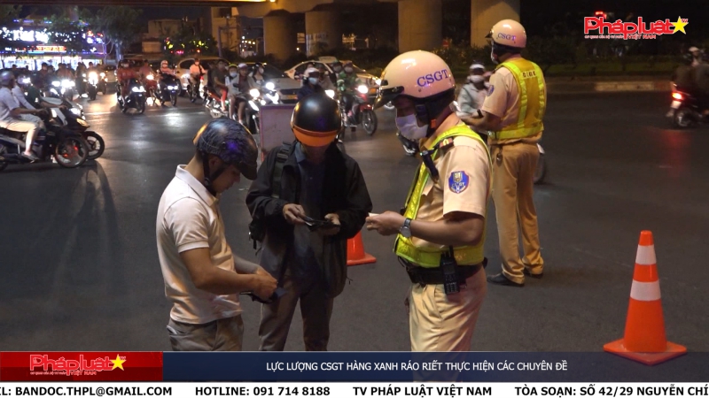Lực lượng CSGT Hàng Xanh ráo riết thực hiện các chuyên đề