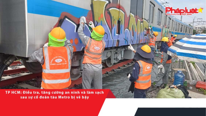 TP HCM: Điều tra, tăng cường an ninh và làm sạch sau sự cố đoàn tàu Metro bị vẽ bậy