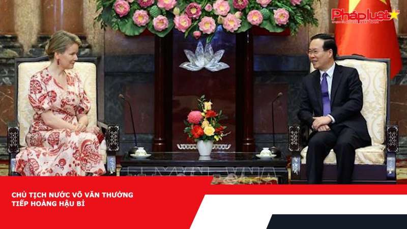 Chủ tịch nước Võ Văn Thưởng tiếp Hoàng hậu Bỉ