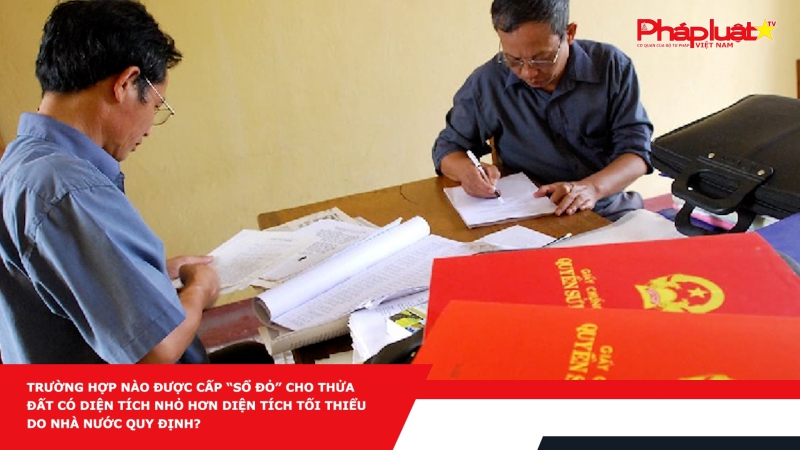 Trường hợp nào được cấp “sổ đỏ” cho thửa đất có diện tích nhỏ hơn diện tích tối thiểu do Nhà nước quy định?