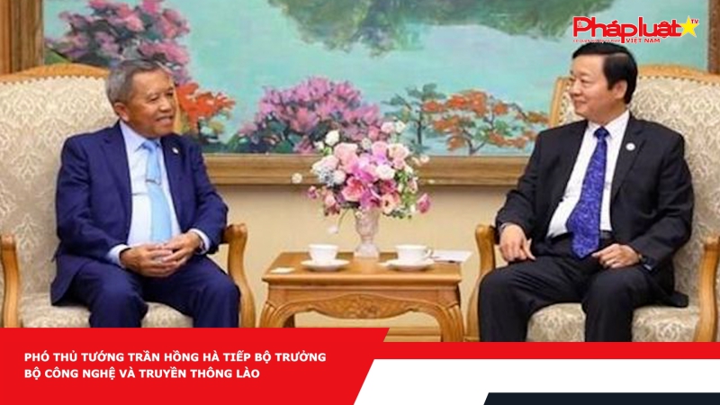 Phó Thủ tướng Trần Hồng Hà tiếp Bộ trưởng Bộ Công nghệ và Truyền thông Lào