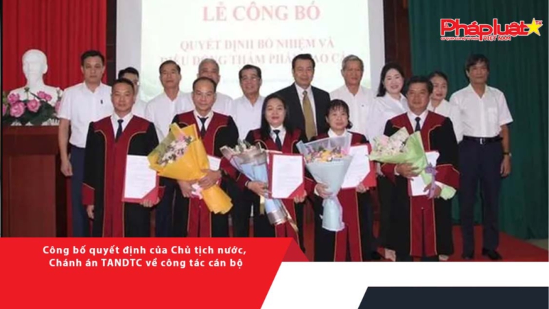 Công bố quyết định của Chủ tịch nước, Chánh án TANDTC về công tác cán bộ