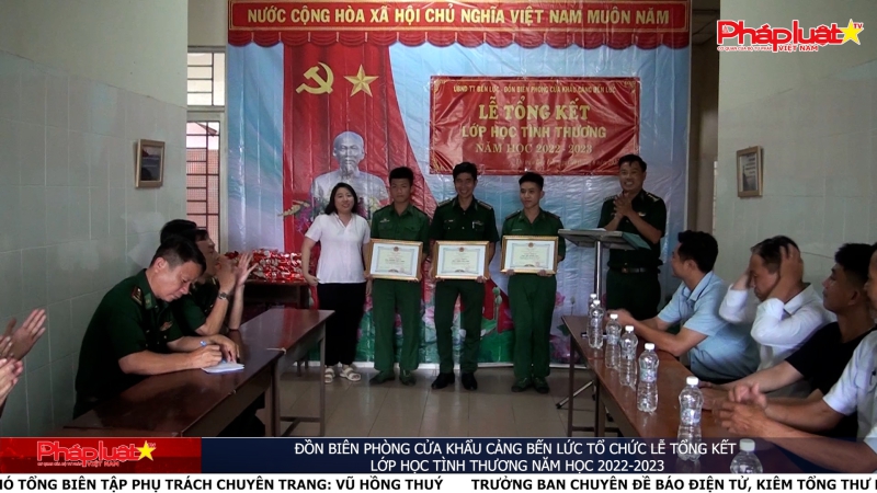 Đồn Biên phòng Cửa khẩu Cảng Bến Lức tổ chức Lễ tổng kết Lớp học tình thương năm học 2022-2023