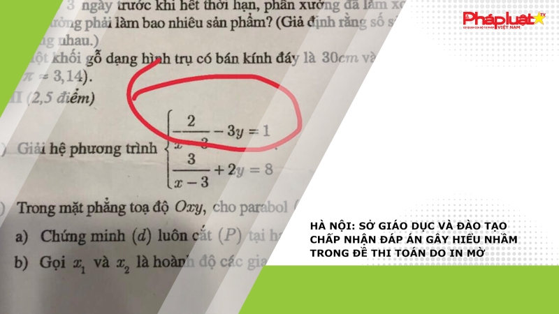 Hà Nội: Sở Giáo dục và Đào tạo chấp nhận đáp án gây hiểu nhầm trong đề thi Toán do in mờ
