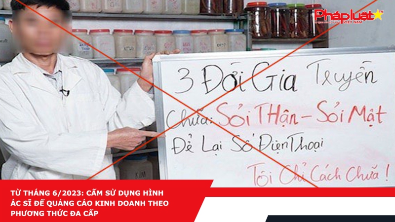 Từ tháng 6/2023: Cấm sử dụng hình bác sĩ để quảng cáo kinh doanh theo phương thức đa cấp