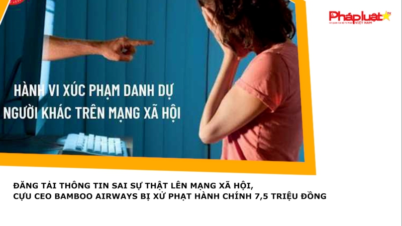 Đăng tải thông tin sai sự thật lên mạng xã hội, Cựu CEO Bamboo Airways bị xử phạt hành chính 7,5 triệu đồng