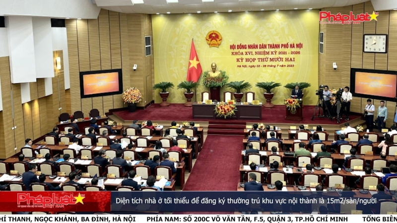 Diện tích nhà ở tối thiểu để đăng ký thường trú khu vực nội thành là 15m2/sàn/người