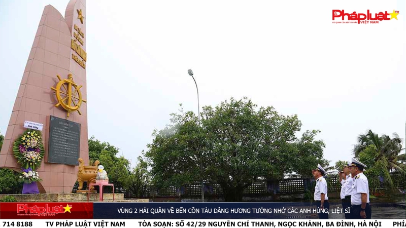 Vùng 2 Hải quân về Bến Cồn Tàu dâng hương tưởng nhớ các anh hùng, liệt sĩ