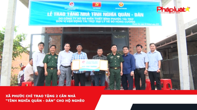 Xã Phước Chỉ trao tặng 2 căn nhà “Tình nghĩa Quân - Dân” cho hộ nghèo