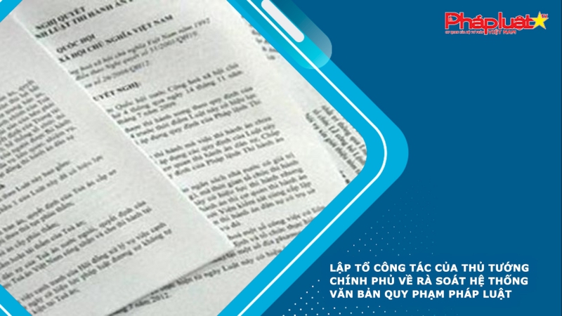 Lập Tổ công tác của Thủ tướng Chính phủ về rà soát hệ thống văn bản quy phạm pháp luật