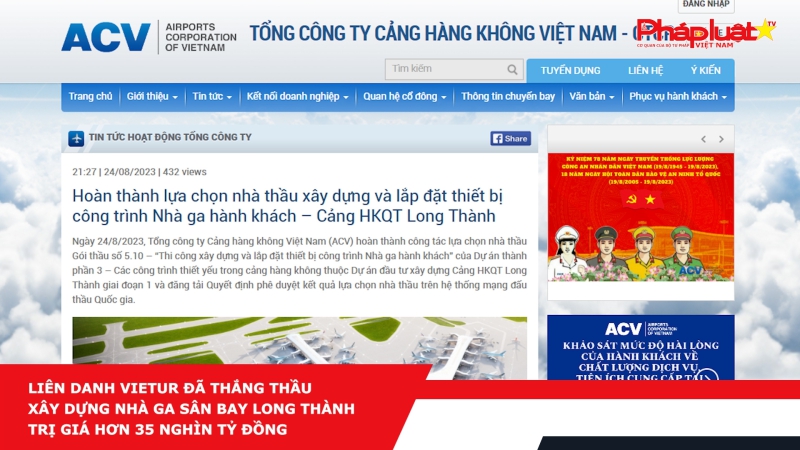 Liên danh VIETUR đã thắng thầu xây dựng nhà ga sân bay Long Thành trị giá hơn 35 nghìn tỷ đồng