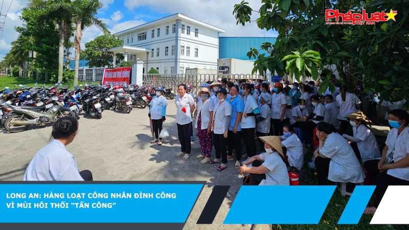 Long An: Hàng loạt công nhân đình công vì mùi hôi thối “tấn công”