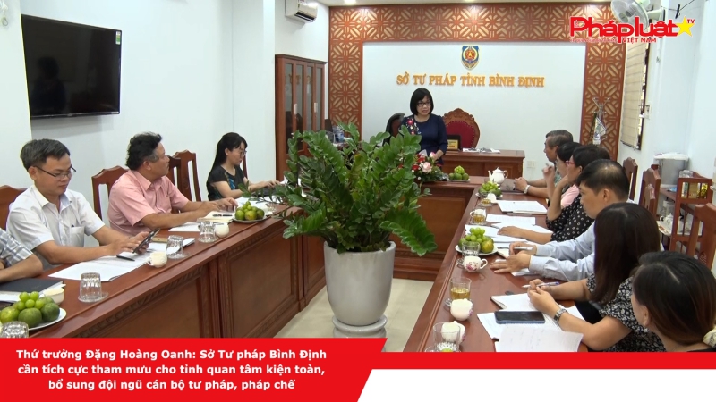 Thứ trưởng Đặng Hoàng Oanh: Sở Tư pháp Bình Định cần tích cực tham mưu cho tỉnh quan tâm kiện toàn, bổ sung đội ngũ cán bộ tư pháp, pháp chế