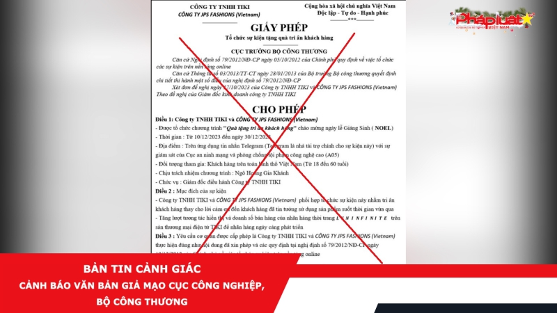 Bản tin cảnh giác - Cảnh báo văn bản giả mạo Cục Công nghiệp, Bộ Công Thương