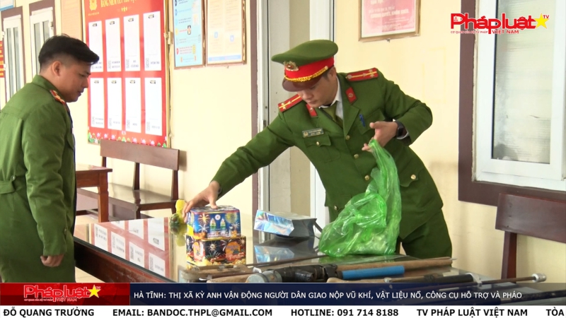 Hà Tĩnh: Thị xã Kỳ Anh vận động người dân giao nộp vũ khí, vật liệu nổ, công cụ hỗ trợ và pháo