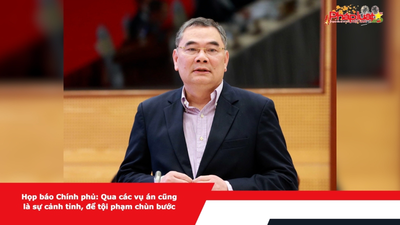Họp báo Chính phủ: Qua các vụ án cũng là sự cảnh tỉnh, để tội phạm chùn bước​
