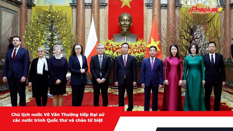 Chủ tịch nước Võ Văn Thưởng tiếp Đại sứ các nước trình Quốc thư và chào từ biệt