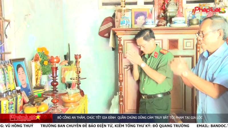 Bộ công an thăm, chúc tết gia đình quần chúng dũng cảm truy bắt tội phạm tại Gia Lộc