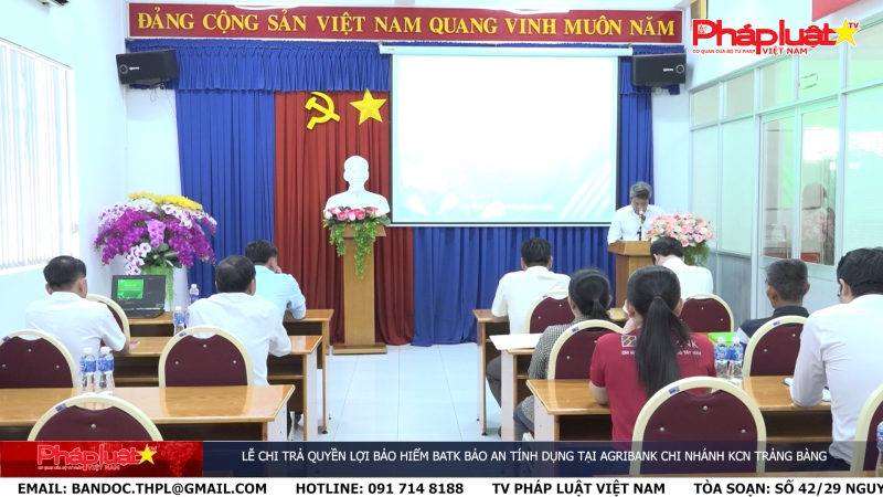 Lễ chi trả quyền lợi bảo hiểm BATK bảo an tính dụng tại Agribank chi nhánh KCN Trảng Bàng