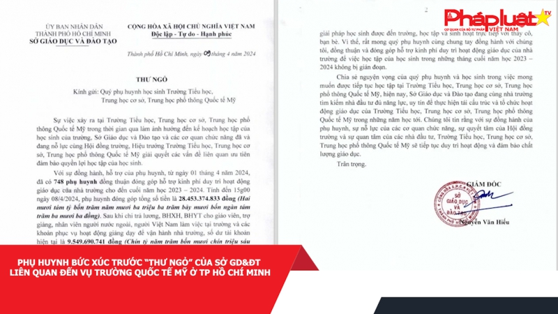 Phụ huynh bức xúc trước “thư ngỏ” của Sở GD&ĐT liên quan đến vụ Trường quốc tế Mỹ ở TP Hồ Chí Minh