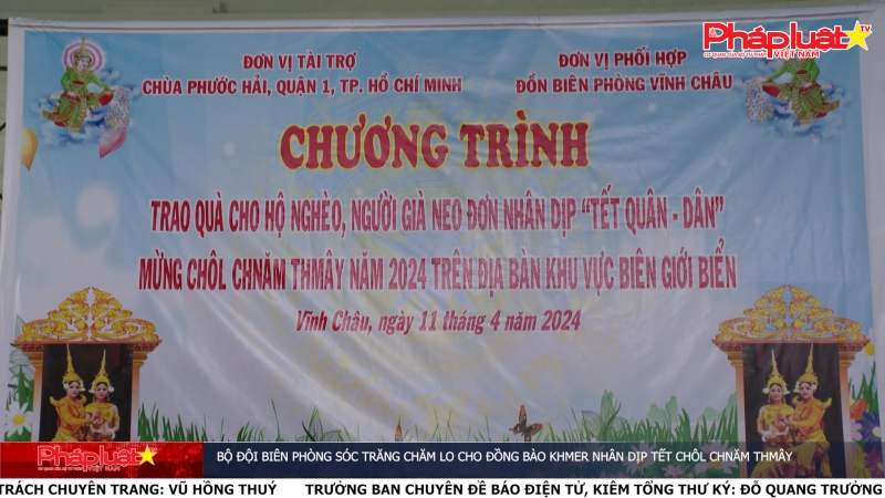 Bộ đội Biên phòng Sóc Trăng chăm lo cho đồng bào Khmer nhân dịp tết Chôl Chnăm Thmây