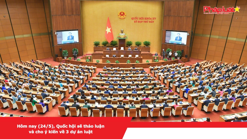 Hôm nay (24/5), Quốc hội sẽ thảo luận và cho ý kiến về 3 dự án luật