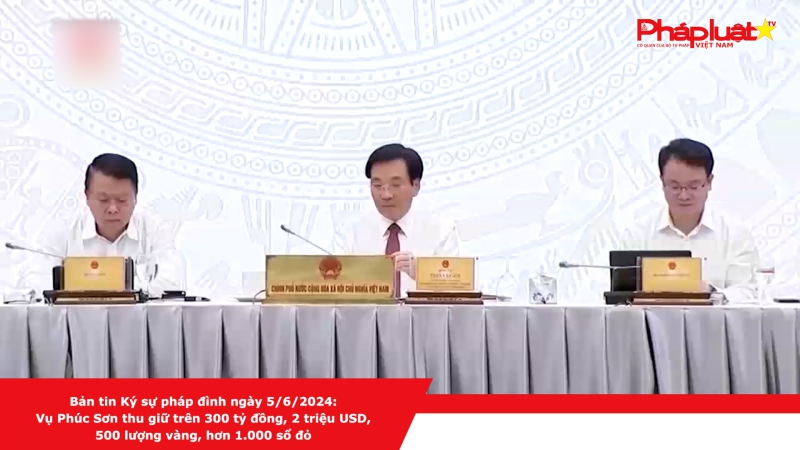 Bản tin Ký sự pháp đình ngày 5/6/2024: Vụ Phúc Sơn thu giữ trên 300 tỷ đồng, 2 triệu USD, 500 lượng vàng, hơn 1.000 sổ đỏ