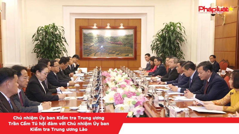 Chủ nhiệm Ủy ban Kiểm tra Trung ương Trần Cẩm Tú hội đàm với Chủ nhiệm Ủy ban Kiểm tra Trung ương Lào