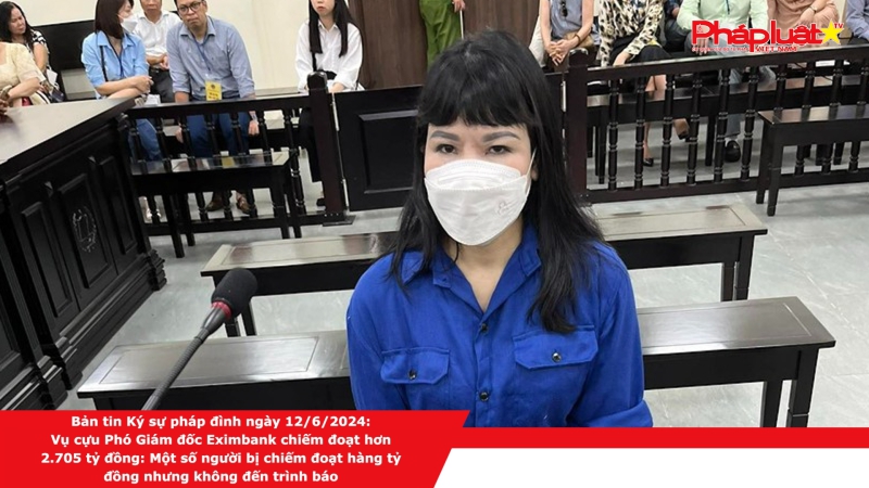 Bản tin Ký sự pháp đình ngày 12/6/2024: Cựu Phó Giám đốc Eximbank chiếm đoạt hơn 2.705 tỷ đồng: Một số người bị chiếm đoạt hàng tỷ đồng nhưng không đến trình báo
